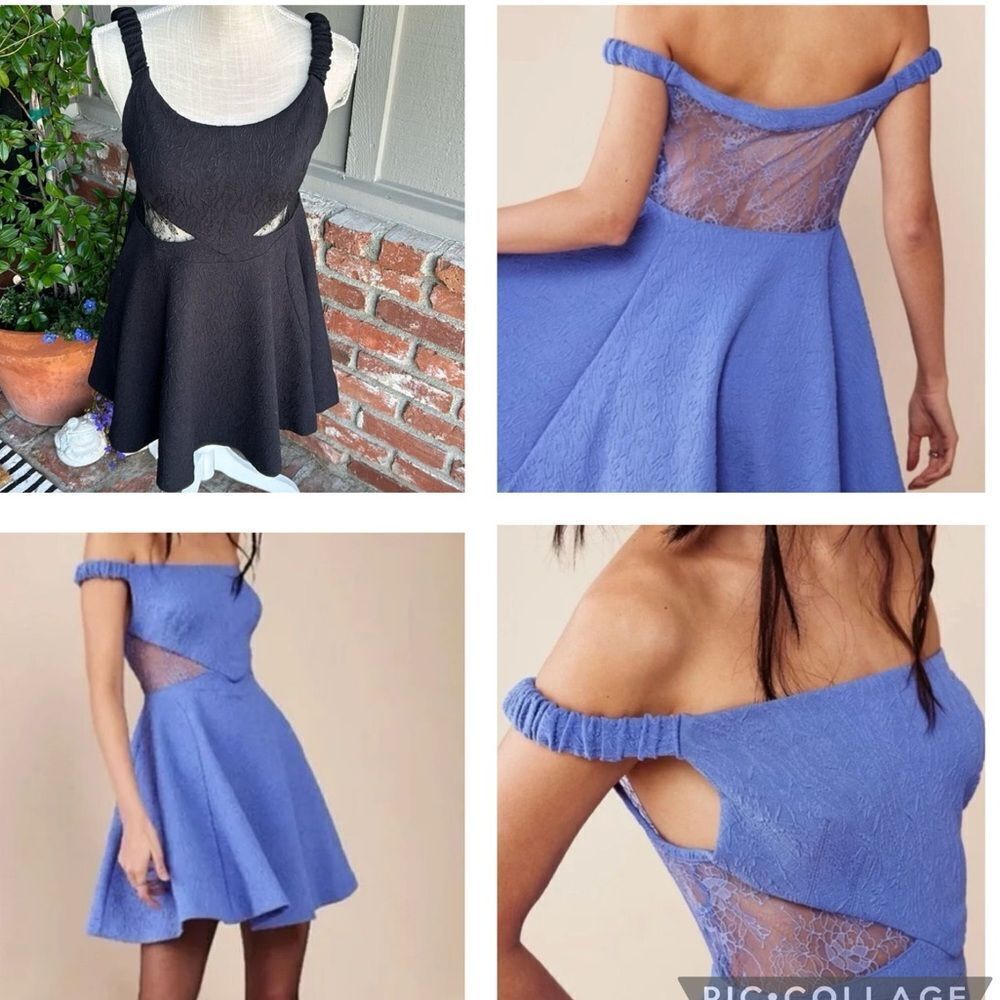 Free People Black Off-Shoulder Mini Dress
